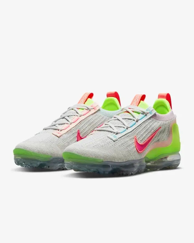 Nike Air VaporMax Plus Gray Neon Lime Pink Lifestyle Sneakers 5
