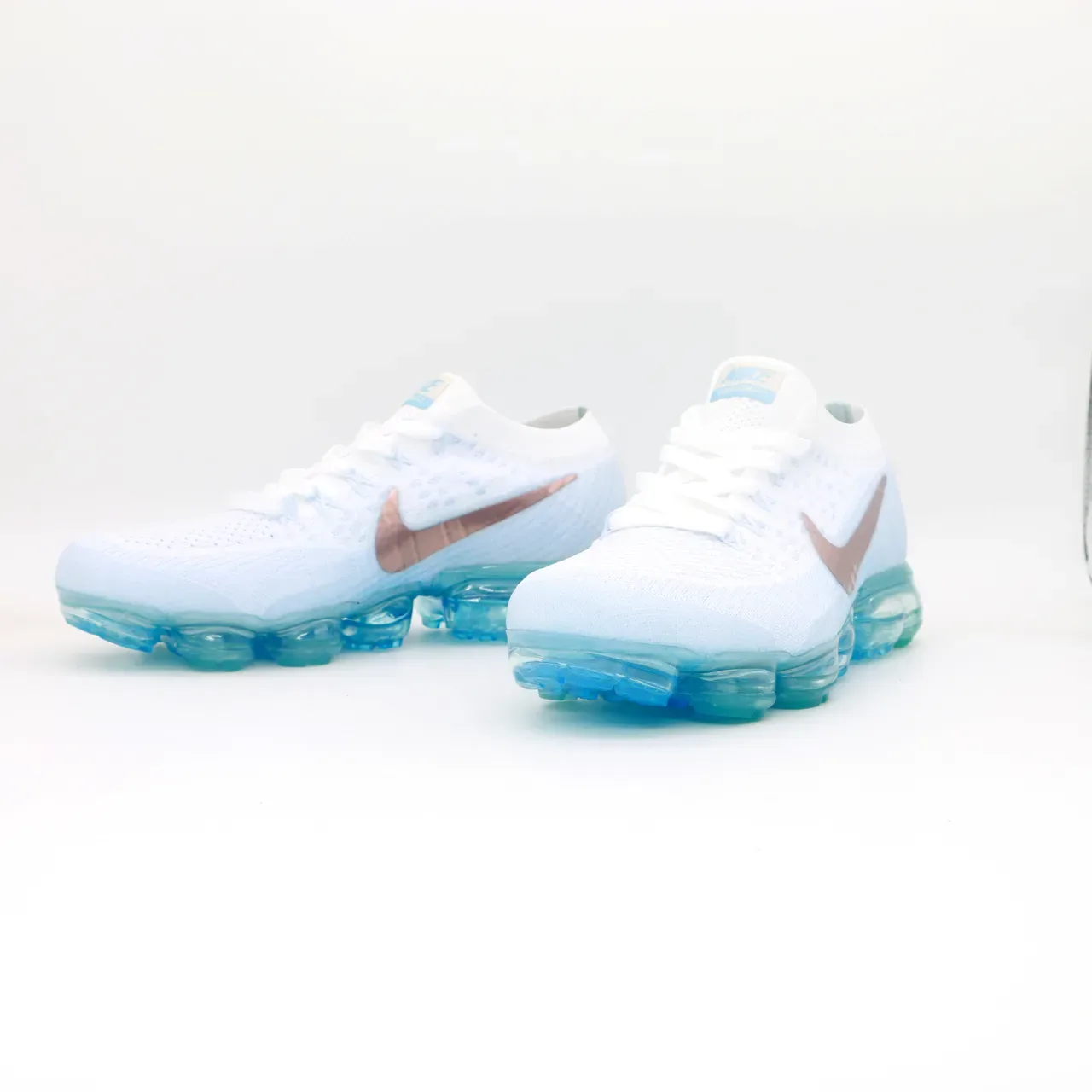 Nike Air VaporMax Blanc Bleu Clair Rose Gold Lifestyle Sneakers 3