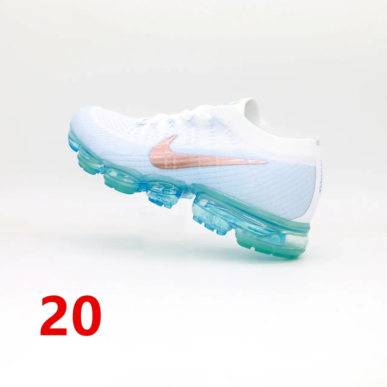 Nike Air VaporMax Blanc Bleu Clair Rose Gold Lifestyle Sneakers 6