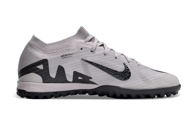 Nike Air Zoom Gris Noir Tissu Supérieur Col Bas Turf Chaussures de Football 5