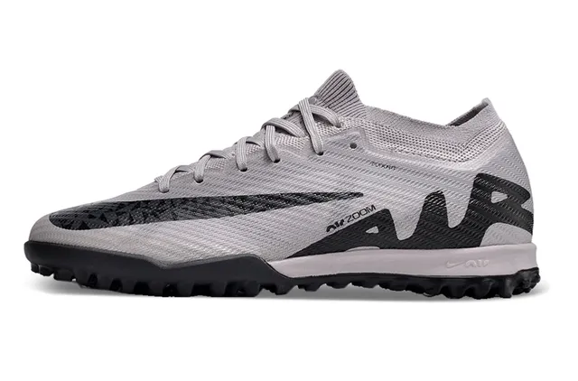 Nike Air Zoom Gris Noir Tissu Supérieur Col Bas Turf Chaussures de Football 6