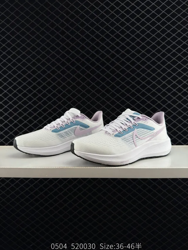 Nike Air Zoom Pegasus 39 Moonshot White Pink Blue Tênis de corrida 6