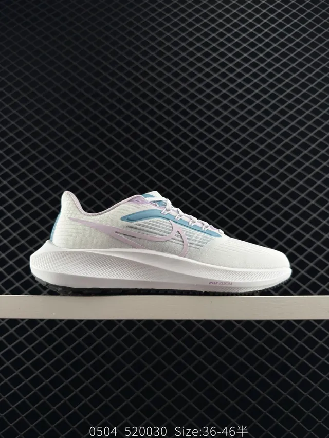 Nike Air Zoom Pegasus 39 Moonshot White Pink Blue Tênis de corrida 10