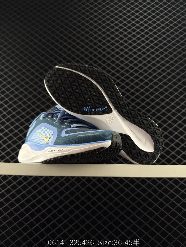 Nike Air Zoom Pegasus 41 Tênis de corrida com upper de malha azul dourado e sola de densidade dupla 6