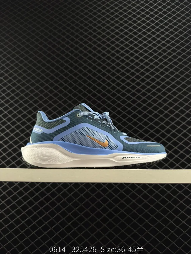 Nike Air Zoom Pegasus 41 Tênis de corrida com upper de malha azul dourado e sola de densidade dupla 7