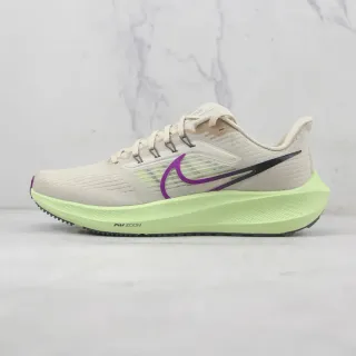 Nike Air Zoom Pegasus Beige and Lime Green Running Shoes