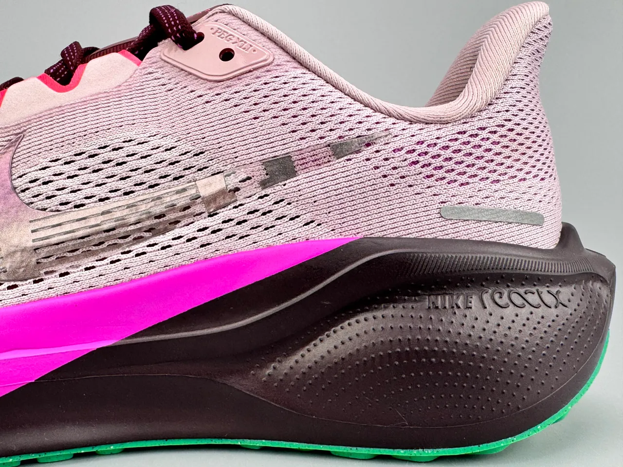 Nike Air Zoom Pegasus Pink Purple Engineered Mesh Upper Layered + React Midsole Running Shoes 5