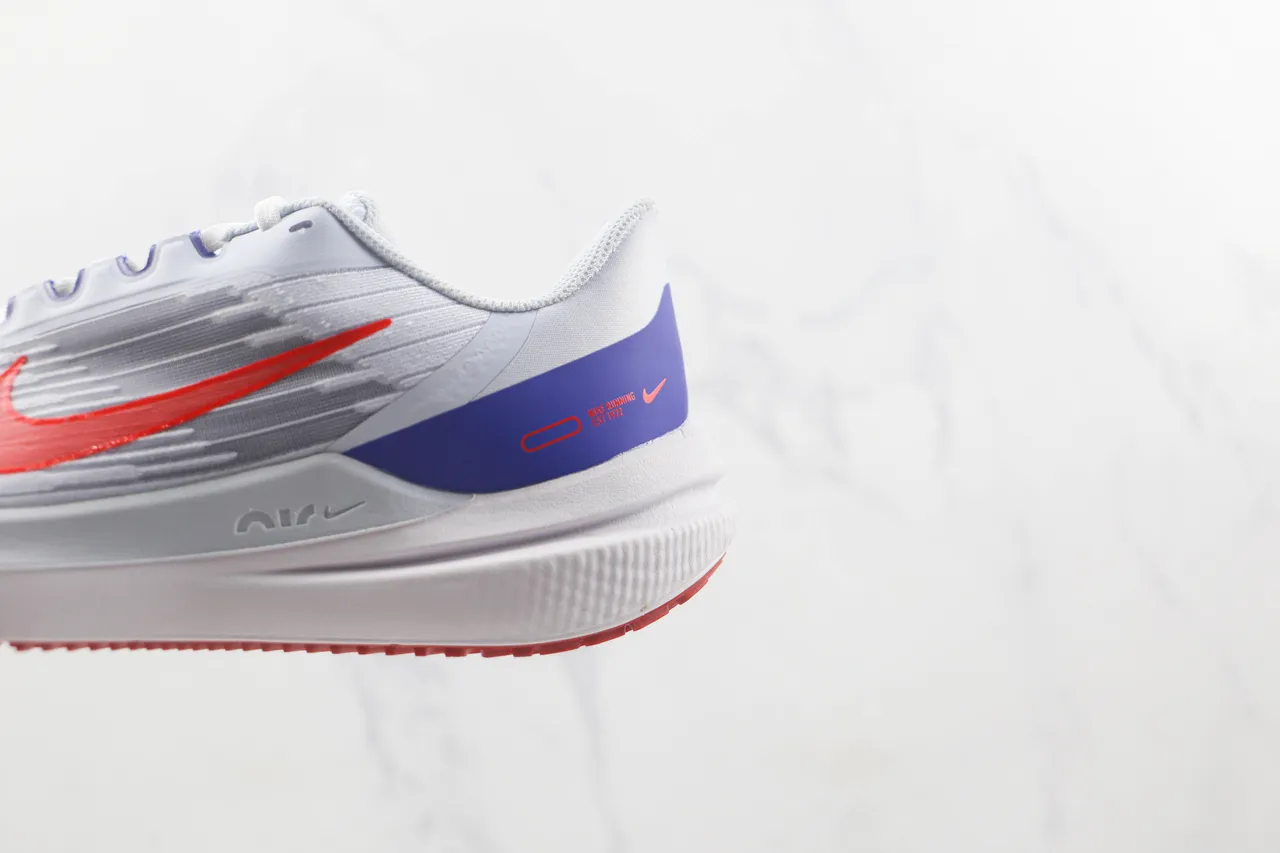 Nike Air Zoom Pegasus Blanco Azul Malla Engineered Parte Superior Capas Sintéticas Superpuestas Zapatillas de Running 7