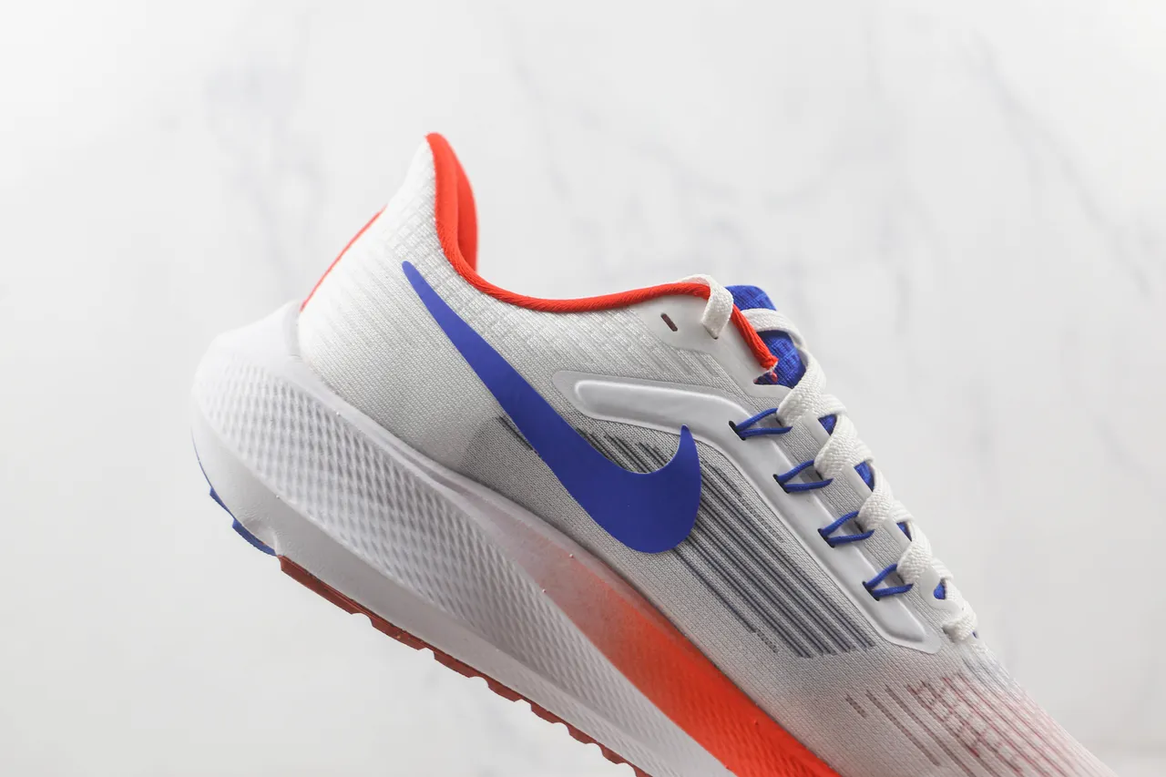 Nike Air Zoom Pegasus White Orange Engineered Mesh Upper Visible Unit Running Shoes 5