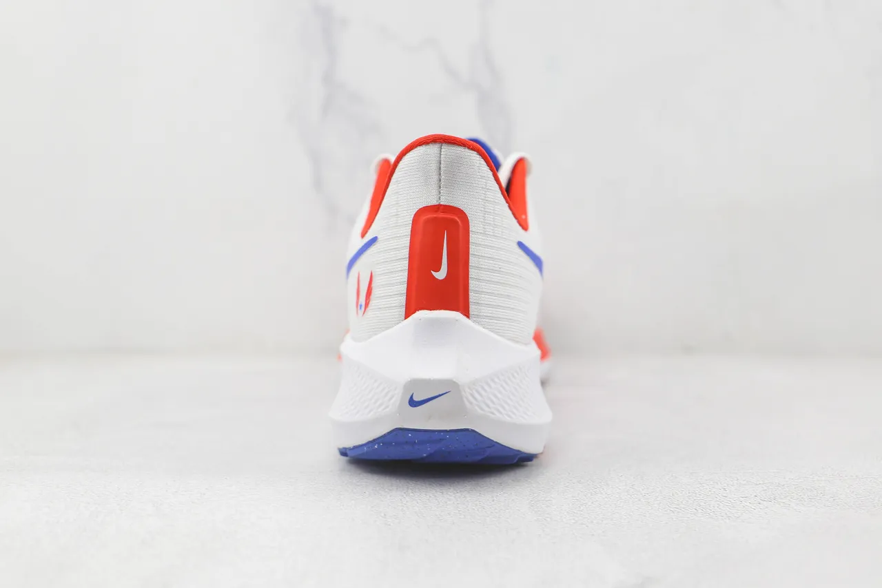 Nike Air Zoom Pegasus White Orange Engineered Mesh Upper Visible Unit Running Shoes 9