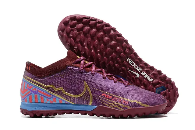 نايك إير زوم أحذية كرة القدم Turf بنفسجي بورجوندي Knit Upper طبقة جرافيك مالتي كولر 1
