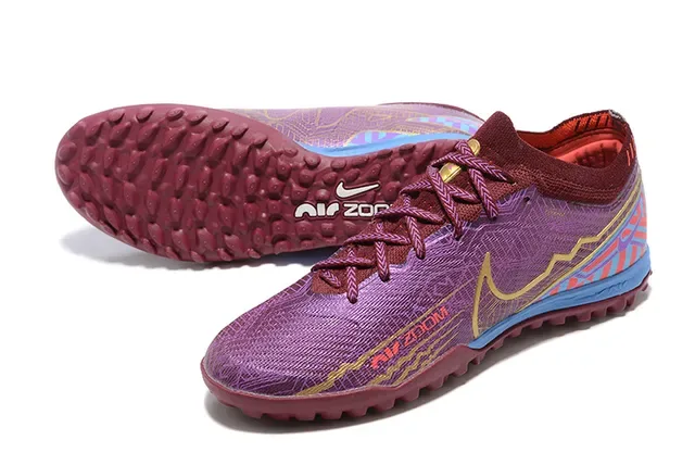 نايك إير زوم أحذية كرة القدم Turf بنفسجي بورجوندي Knit Upper طبقة جرافيك مالتي كولر 7