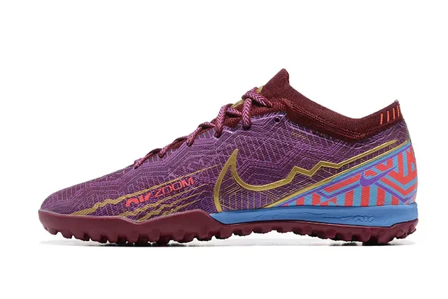 نايك إير زوم أحذية كرة القدم Turf بنفسجي بورجوندي Knit Upper طبقة جرافيك مالتي كولر 10