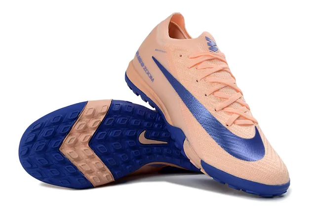 Nike Chaussures de football turf avec upper en knit couleur beige bleu col low-cut 2