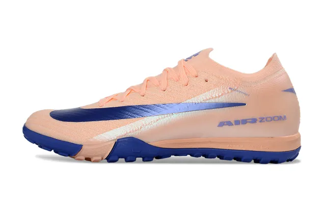 Nike Chaussures de football turf avec upper en knit couleur beige bleu col low-cut 6
