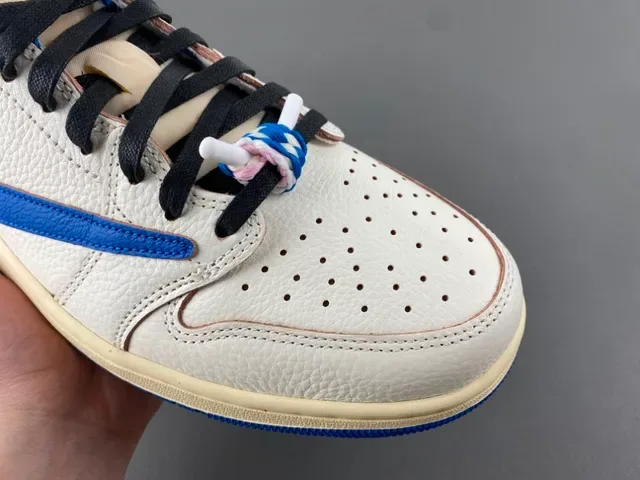 Nike Chaussures lifestyle beige bleu low-top avec perforation à l'orteil 2