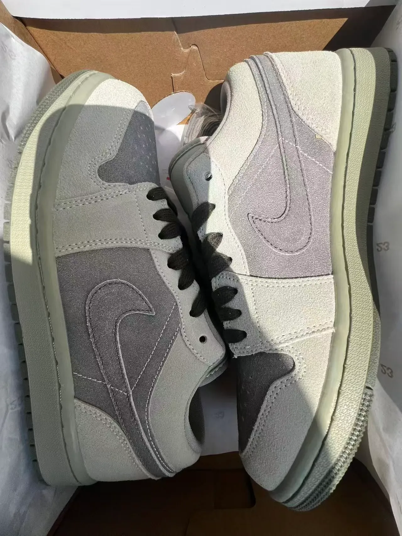Nike Beige Gray Suede-and-Synthetic Paneling Tonal Embroidery Lifestyle Sneakers 9