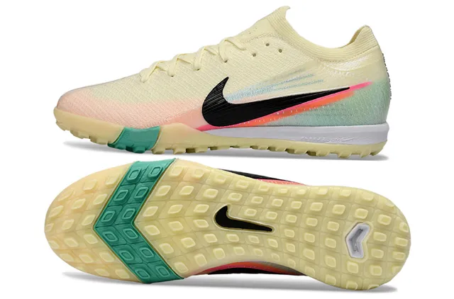 Nike Beige Multicolor Knit Upper Gradient Color-Block Turf Chaussures de football 5