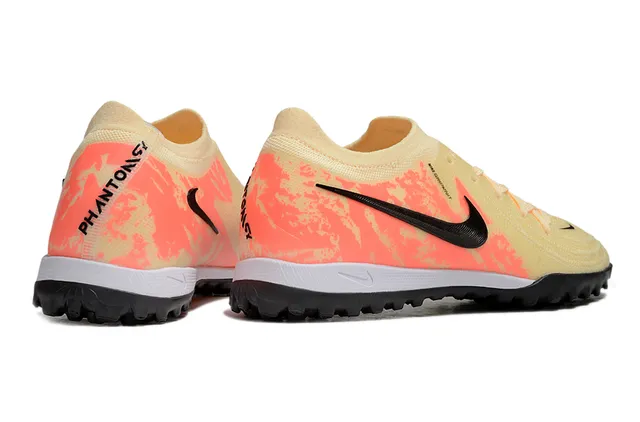 Nike Beige Orange Knit Upper Camouflage Overlay Turf Soccer Shoes 5