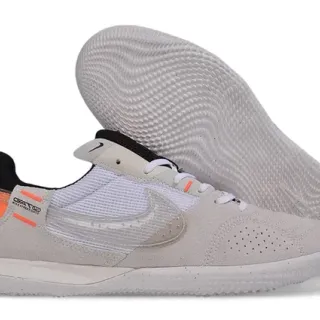 Nike Beige Orange Low-Top Lace-Up Suede And Mesh Upper Sneakers