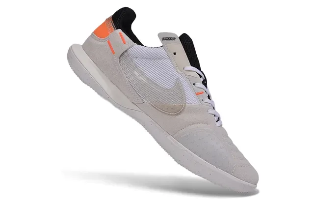 Nike Beige Orange Low-Top Lace-Up Suede And Mesh Upper Sneakers 2