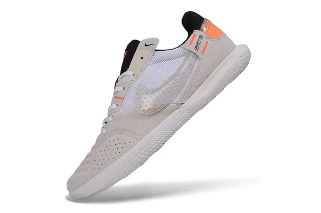 Nike Beige Orange Low-Top Lace-Up Suede And Mesh Upper Sneakers 3