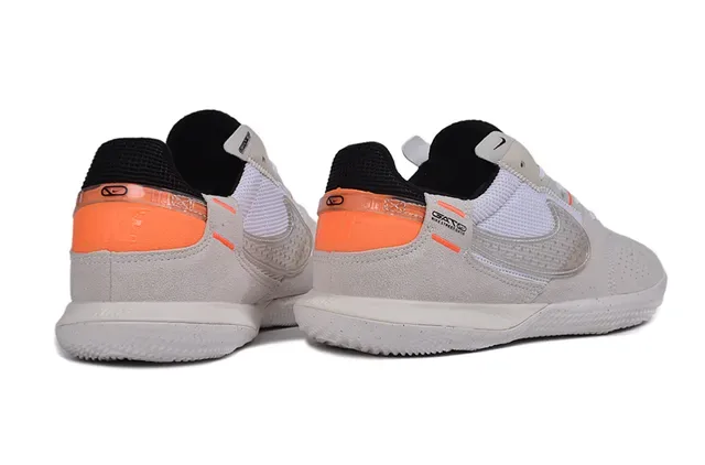 Nike Beige Orange Low-Top Lace-Up Suede And Mesh Upper Sneakers 5