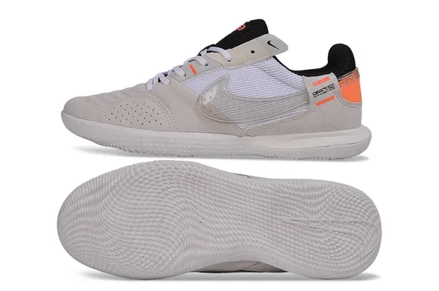 Nike Beige Orange Low-Top Lace-Up Suede And Mesh Upper Sneakers 6