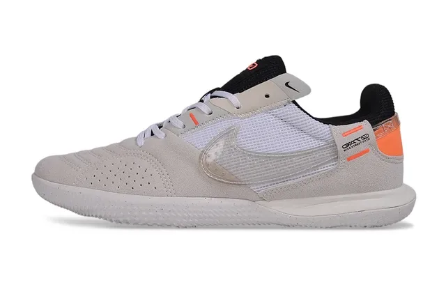 Nike Beige Orange Low-Top Lace-Up Suede And Mesh Upper Sneakers 7