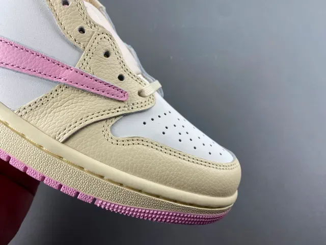 Nike Tênis Lifestyle Bege e Rosa de Couro Superior Baixo 2