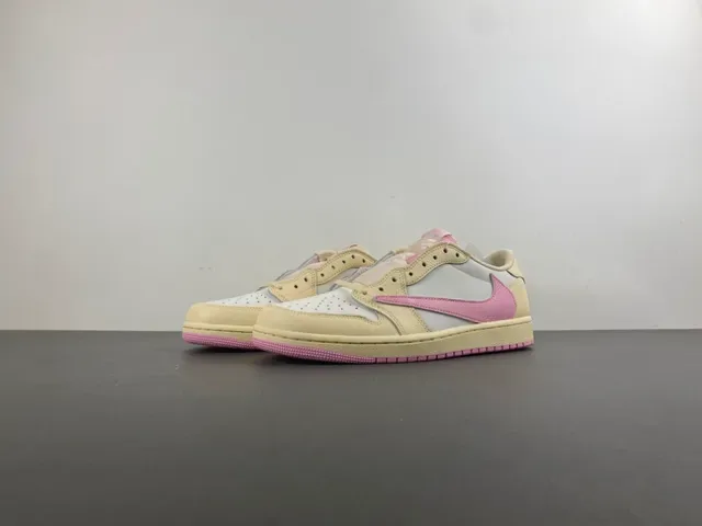 Nike Tênis Lifestyle Bege e Rosa de Couro Superior Baixo 10