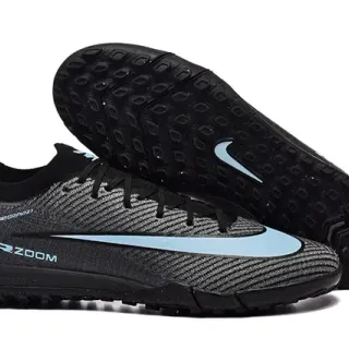 Nike Black Blue Knit Upper Low-Cut Turf Soccer Shoes