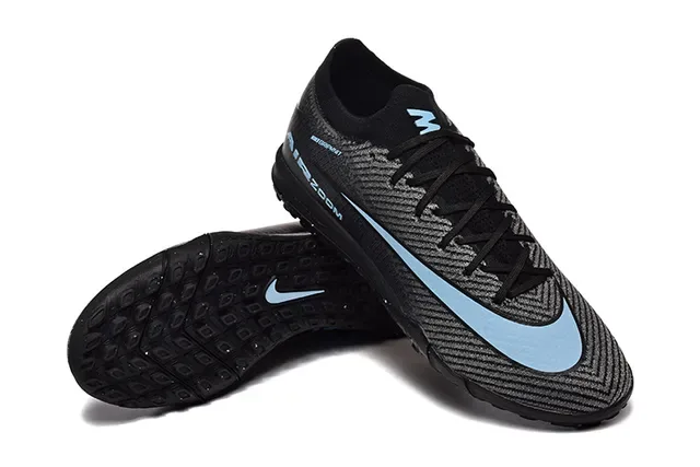 Nike Chaussures de football turf upper knit noir et bleu low-cut 7
