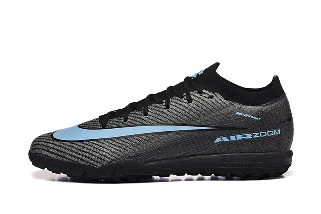 Nike Chaussures de football turf upper knit noir et bleu low-cut 10