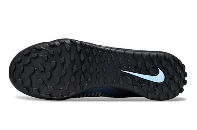 Nike Noir Bleu Low-Cut Tricô Superior Brillant Synthétique Cage Turf Chaussures de Football 6