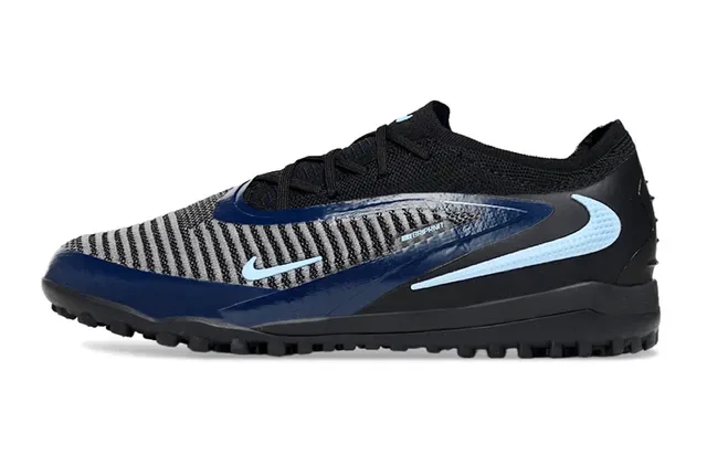Nike Noir Bleu Low-Cut Tricô Superior Brillant Synthétique Cage Turf Chaussures de Football 8