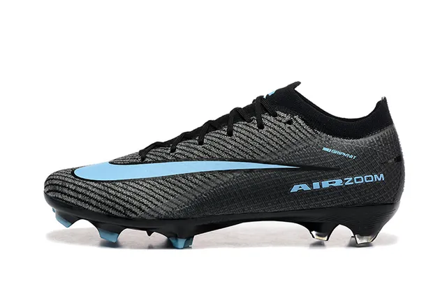 Nike Black Blue Low-Cut Textured Knit Upper Firm-Ground Soccer Shoes 10