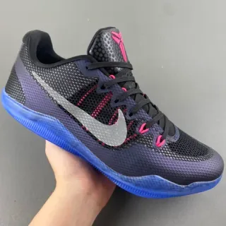 Nike Black Blue Low-Top Silhouette Hexagonal Mesh Upper Basketball Shoes