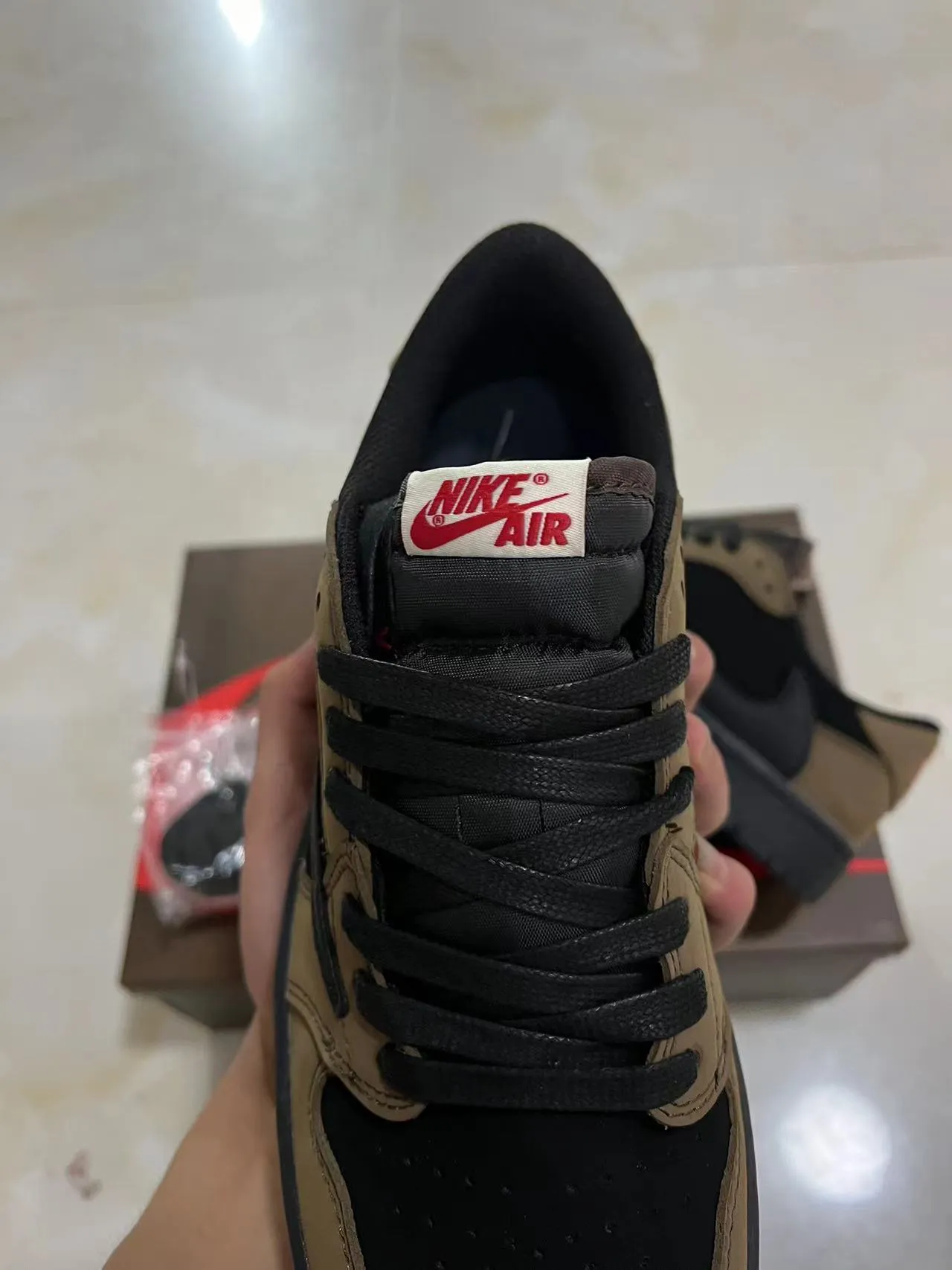Nike Black Brown Low-Top Layered Leather-Suede Upper Lifestyle Sneakers 4