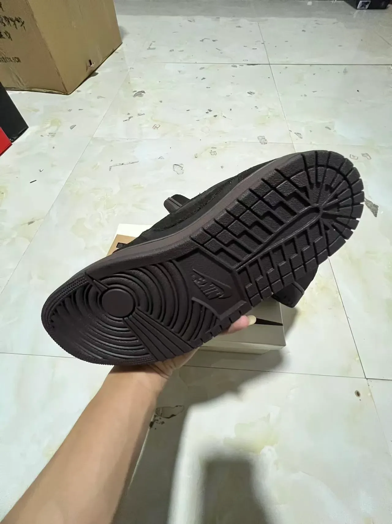 Nike Black Brown Suede And Leather Panel Construction Asymmetrical Overlay Design Lifestyle Sneakers 6