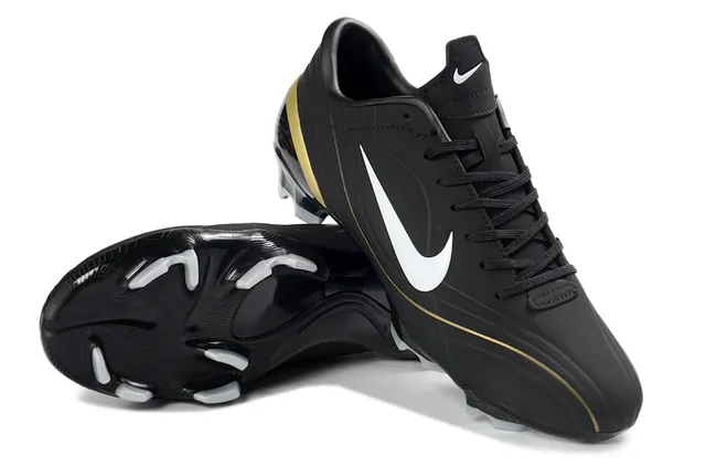 Nike Black Gold Low-Cut Synthetic Upper Molded Studs Firm-Ground Soccer Shoes 4