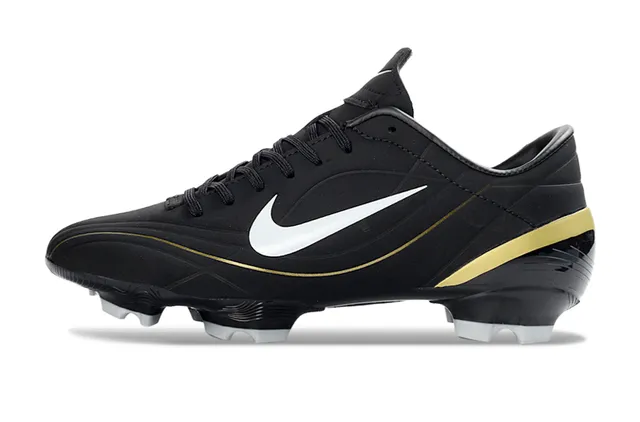 Nike Black Gold Low-Cut Synthetic Upper Molded Studs Firm-Ground Soccer Shoes 7