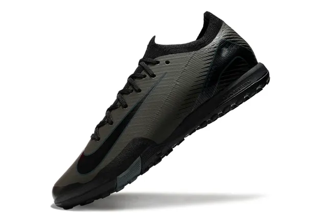 Nike Noir Gris Coupe-basse Tige Synthétique Col Ajustement Dynamique Chaussures de football intérieur 3