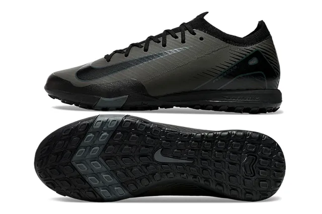 Nike Noir Gris Coupe-basse Tige Synthétique Col Ajustement Dynamique Chaussures de football intérieur 6