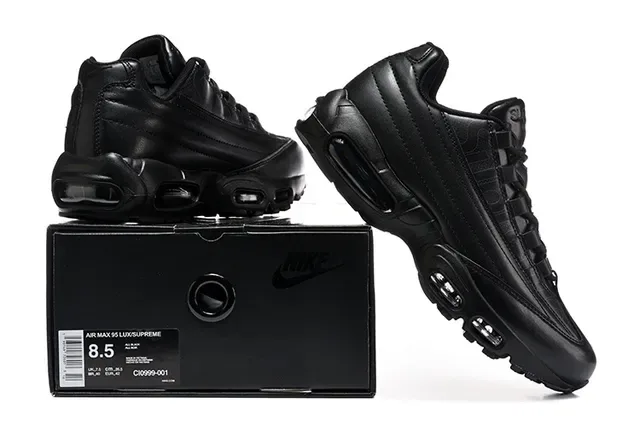 Nike Black Green Quilted Upper Dual Visible Air Units Lifestyle Sneakers 13