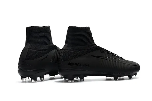 Nike Negro Alto Corte Cuello Calcetín Texturizado Sintético Upper Firm-Ground Zapatos de Fútbol 10