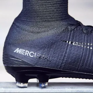 Nike Negro Alto Corte Cuello Calcetín Texturizado Sintético Upper Firm-Ground Zapatos de Fútbol 13