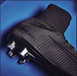 Nike Negro Alto Corte Cuello Calcetín Texturizado Sintético Upper Firm-Ground Zapatos de Fútbol 14