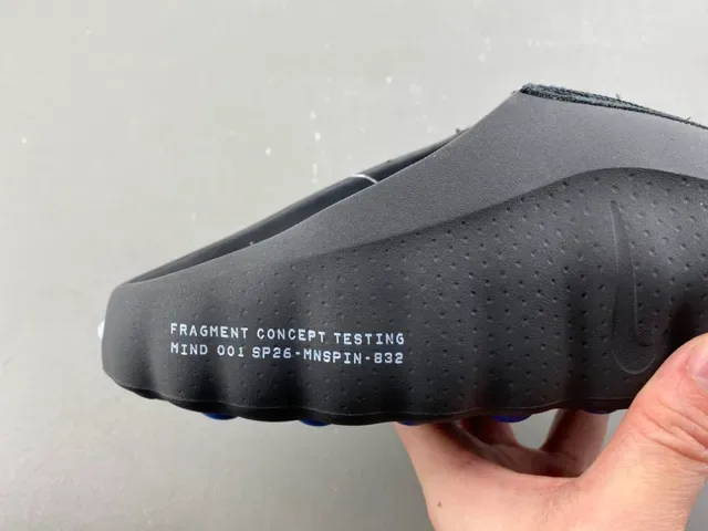 Nike Black Navy Molded Rubber Sole Perforated Side Panel Slippers 3