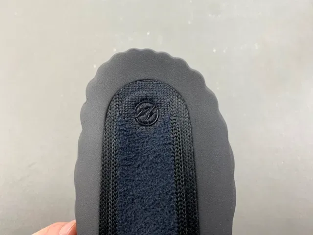 Nike Black Navy Molded Rubber Sole Perforated Side Panel Slippers 5